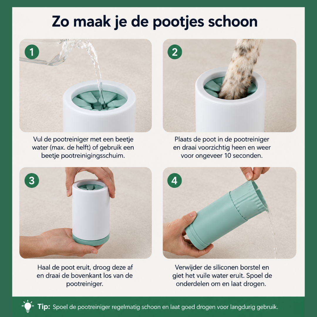 CleanPaw – maakt poten binnen enkele seconden schoon na elke wandeling